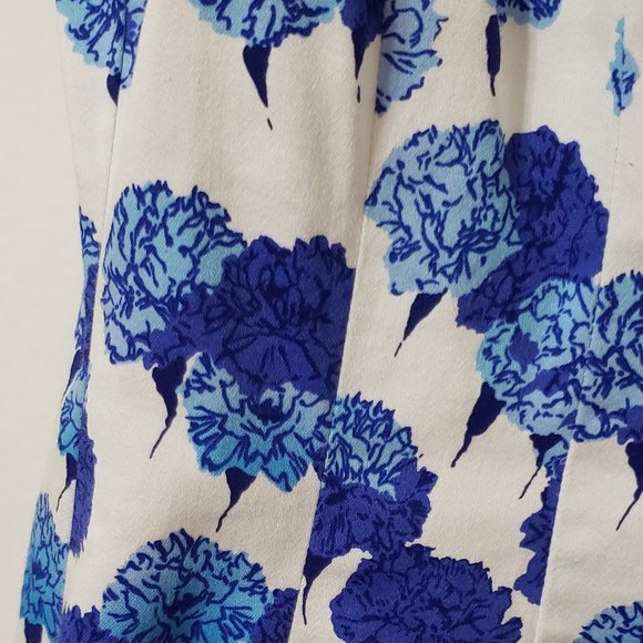 Pretty Blue & White Floral Dress By Maggy L Size 8 - Picture 7 of 8